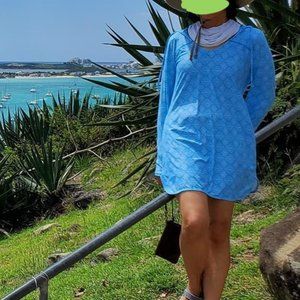 BNWOT COOLIBAR Swim Coverup Azure Blue Small